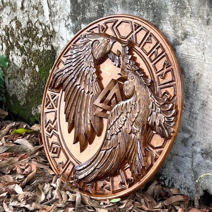 Hugin and Munin Authentic Battleworn Viking Shield, 24"