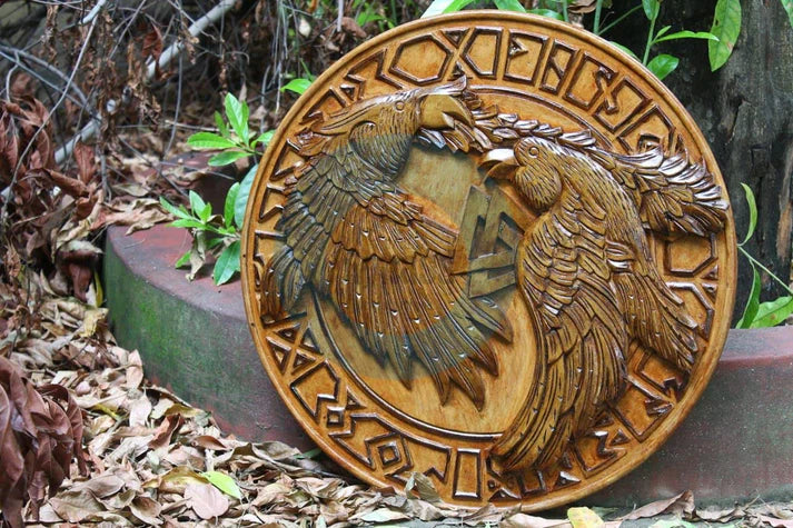 Hugin and Munin Authentic Battleworn Viking Shield, 24"