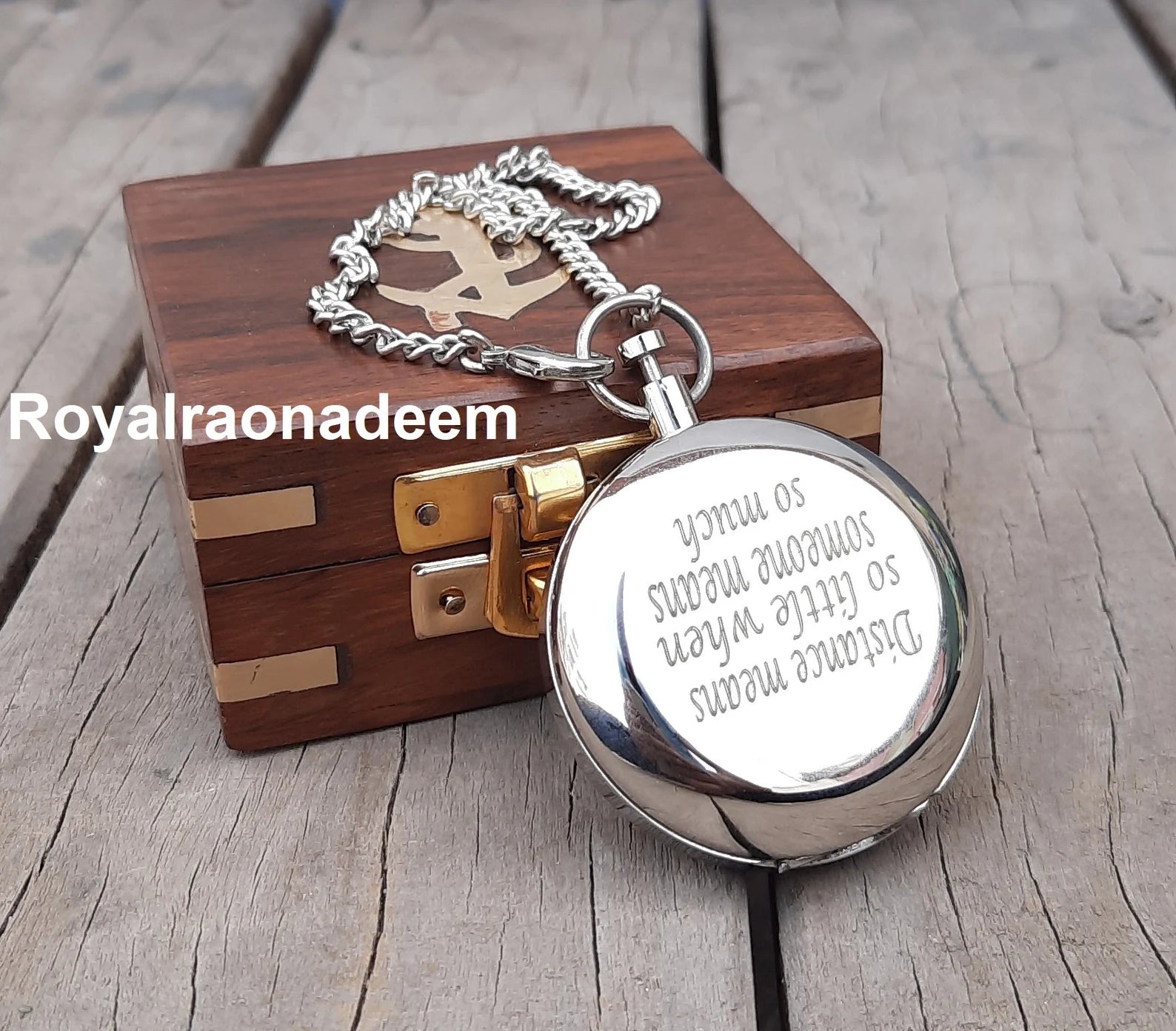 Anniversary gift, Silver Compass, Handmade Compass, Personalized Working Compass, Dad Gift, Baptism, birthday, husband gift, Valentine's Day