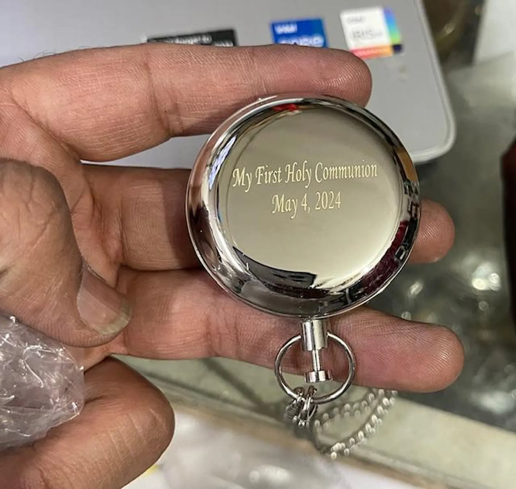 Anniversary gift, Silver Compass, Handmade Compass, Personalized Working Compass, Dad Gift, Baptism, birthday, husband gift, Valentine's Day