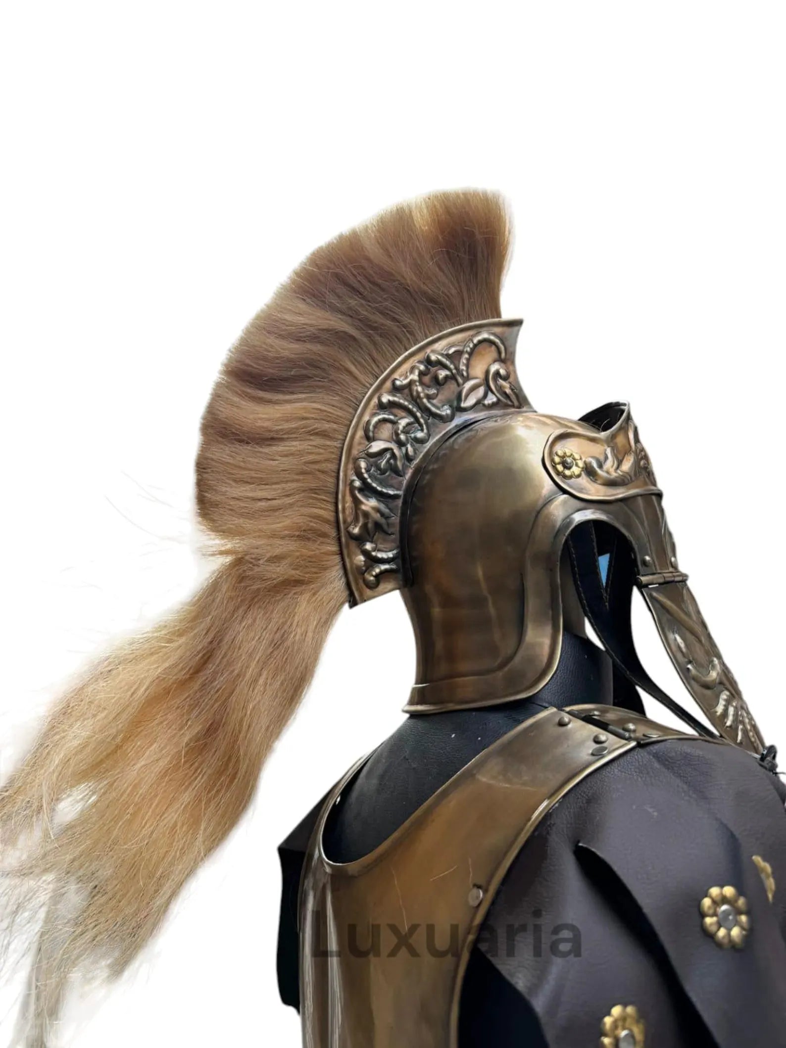 Medieval Brass Big Eagle Armor Roman Cuirass Reenactment Breastplate 18Gauge Brass And Helmet