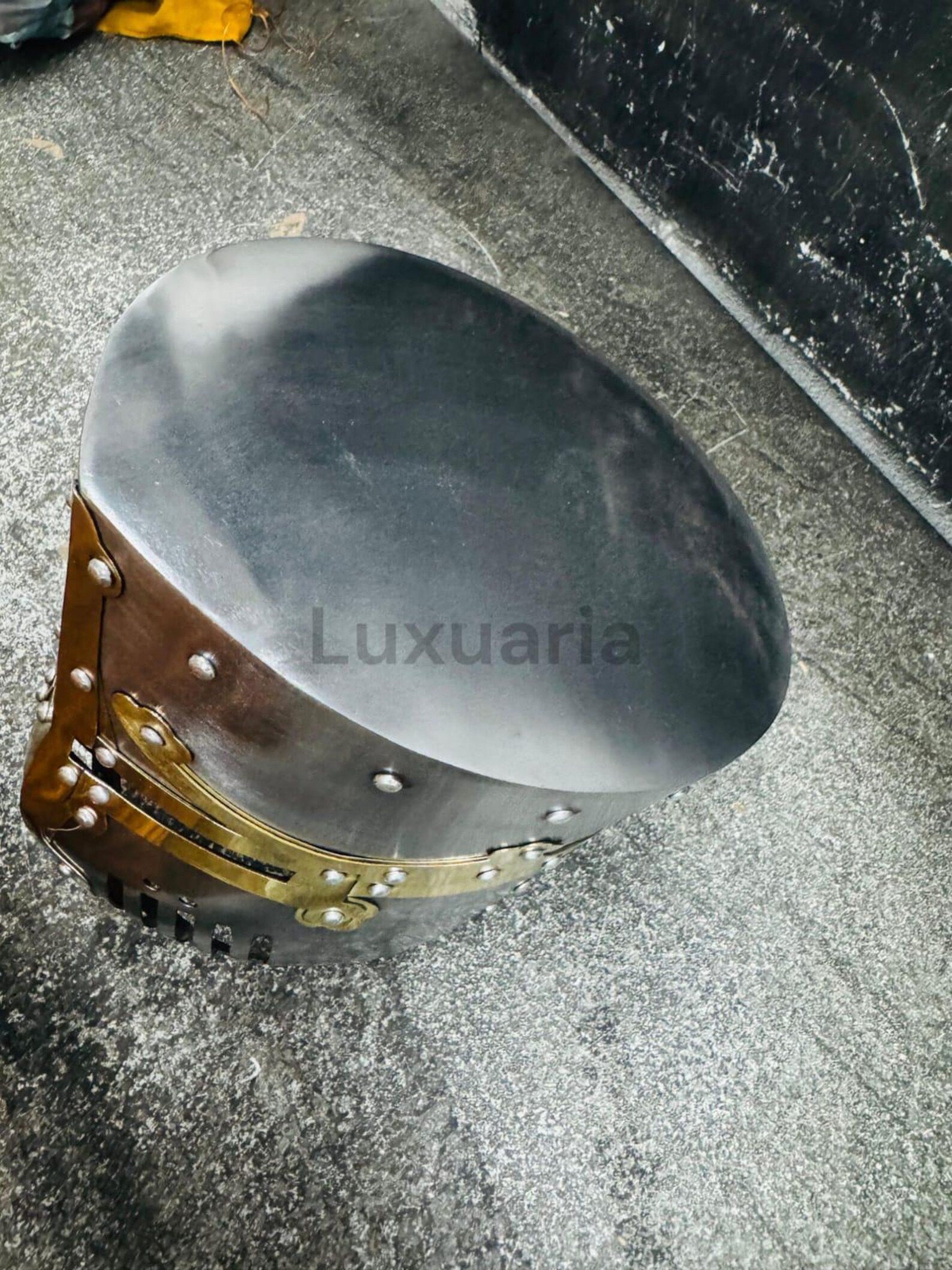 Medieval Crusader Helmet with Cross Hand Forged 18 Ga Steel Templar Battle Ready Replica Head Wear Costume for Home Decor Roleplay & Cosplay