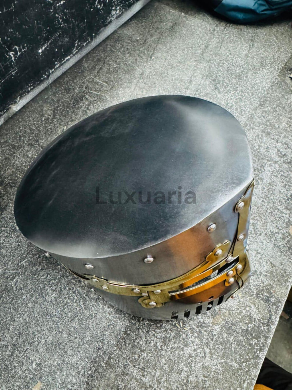 Medieval Crusader Helmet with Cross Hand Forged 18 Ga Steel Templar Battle Ready Replica Head Wear Costume for Home Decor Roleplay & Cosplay