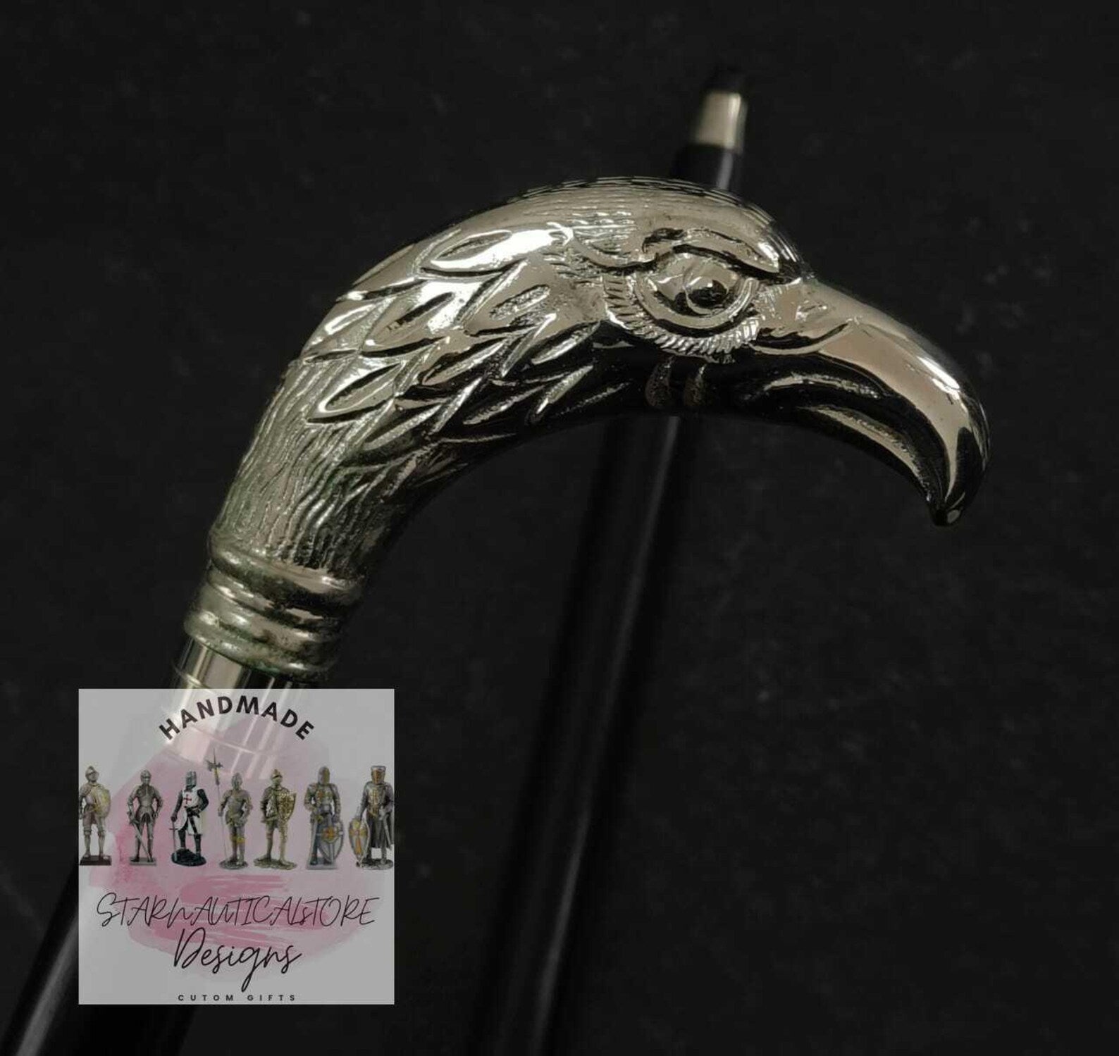 New Eagle Head Handle Walking Stick Cane Solid Brass Handle Wooden Stick Gift Antique Vintage Nautical Victorian Style Wooden Walking Stick