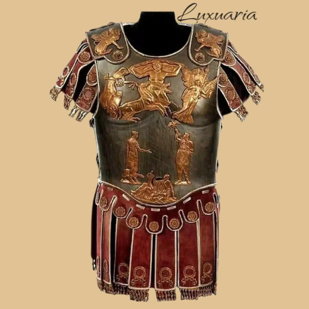 Medieval Roman Muscle Cuirass Armor Knight Breastplate with Skirt & Shoulder Muscle Cuirass Armor Knight with Skirt Christmas Gift