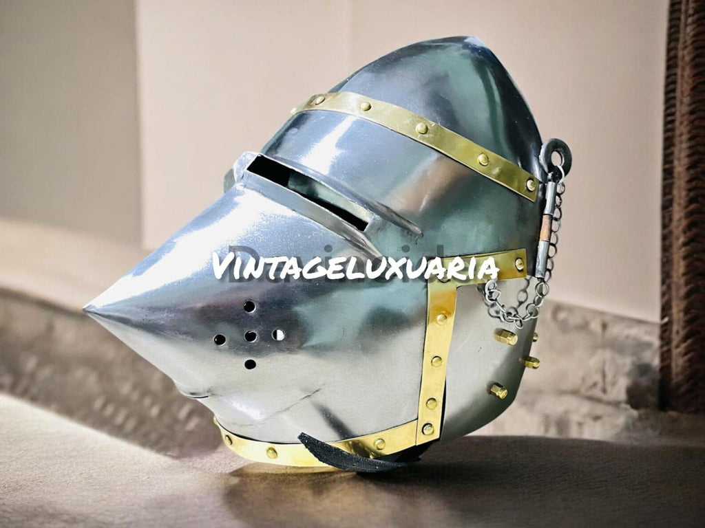 Medieval Hound Skull Helmet | Pig Face Bascinet Knight Helmet | Gothic Armor Reenactment Cosplay | LARP SCA Helmet