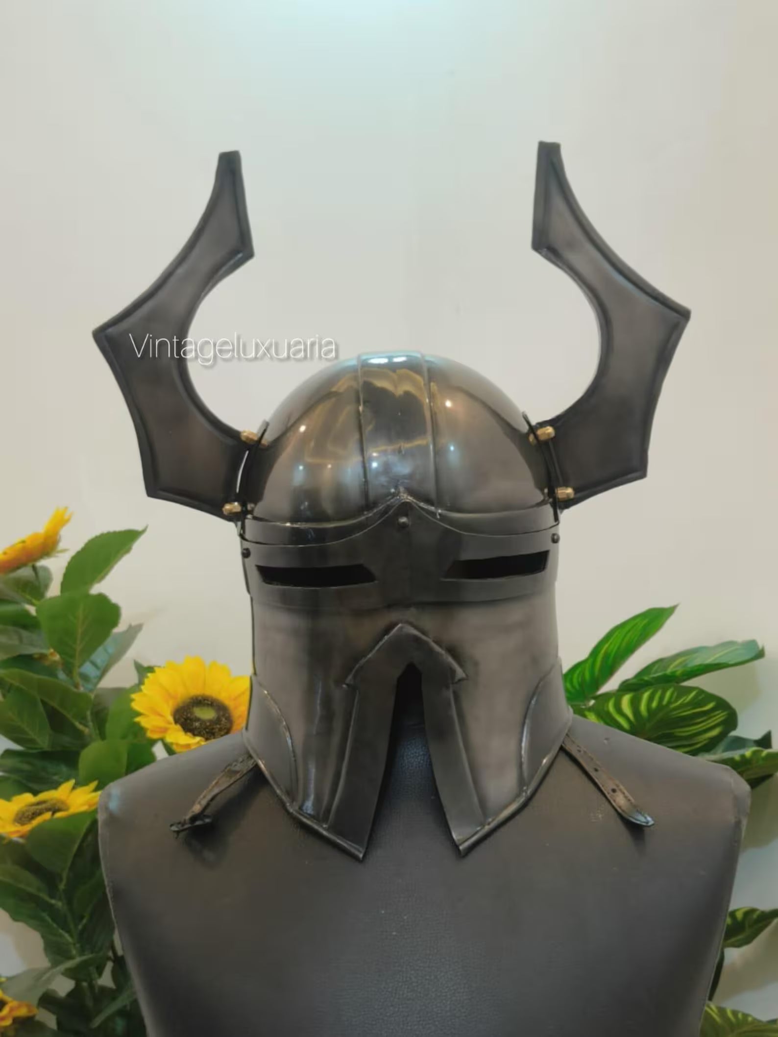 Blackened Steel Chaos Warhammer Helmet – 18 Gauge Medieval Cosplay –LARP Warrior Helmet – Handmade Costume Armor – Custom Dark Knight Helmet