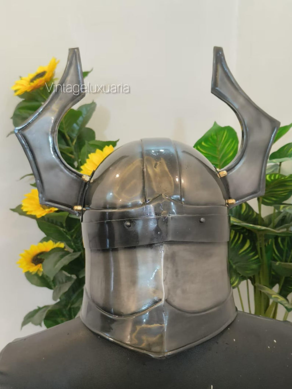 Blackened Steel Chaos Warhammer Helmet – 18 Gauge Medieval Cosplay –LARP Warrior Helmet – Handmade Costume Armor – Custom Dark Knight Helmet