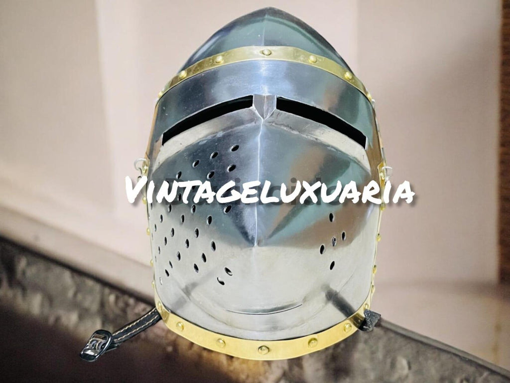 Medieval Hound Skull Helmet | Pig Face Bascinet Knight Helmet | Gothic Armor Reenactment Cosplay | LARP SCA Helmet