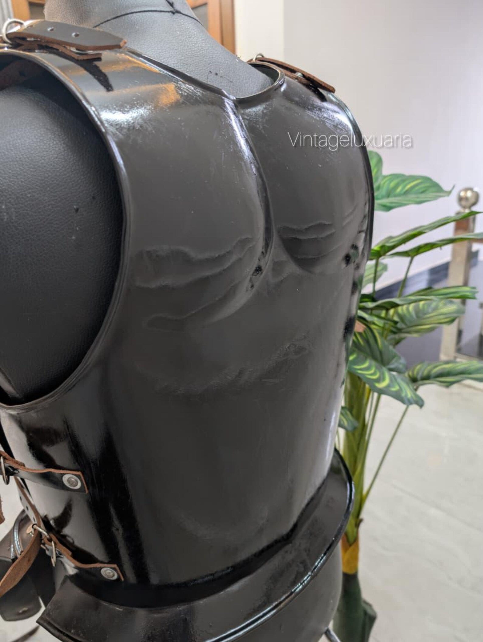 Medieval Greek Roman Black Muscle Armor - Gladiator Muscle Armor Cuiras with Helmet and Shoulders - Spartan 300 Halloween LARP & Reenactment