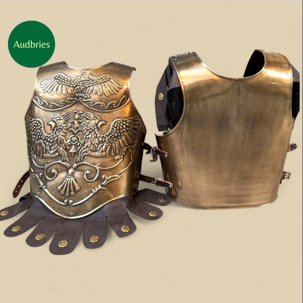 Handcrafted Steel Roman Cuirass: Eagle Embossed Cosplay Armor