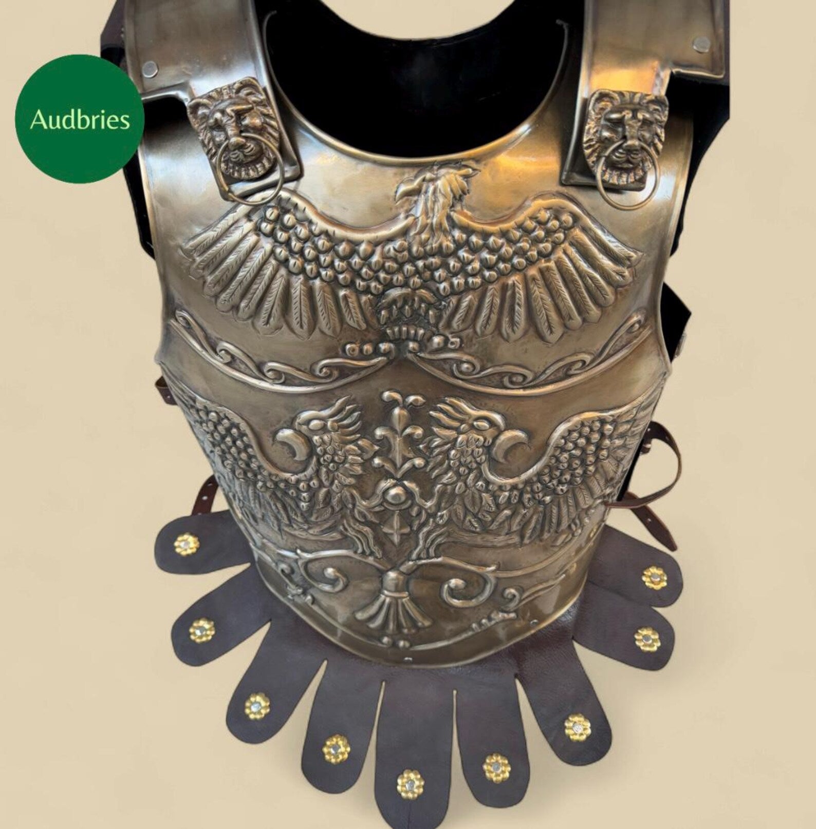 Handcrafted Steel Roman Cuirass: Eagle Embossed Cosplay Armor
