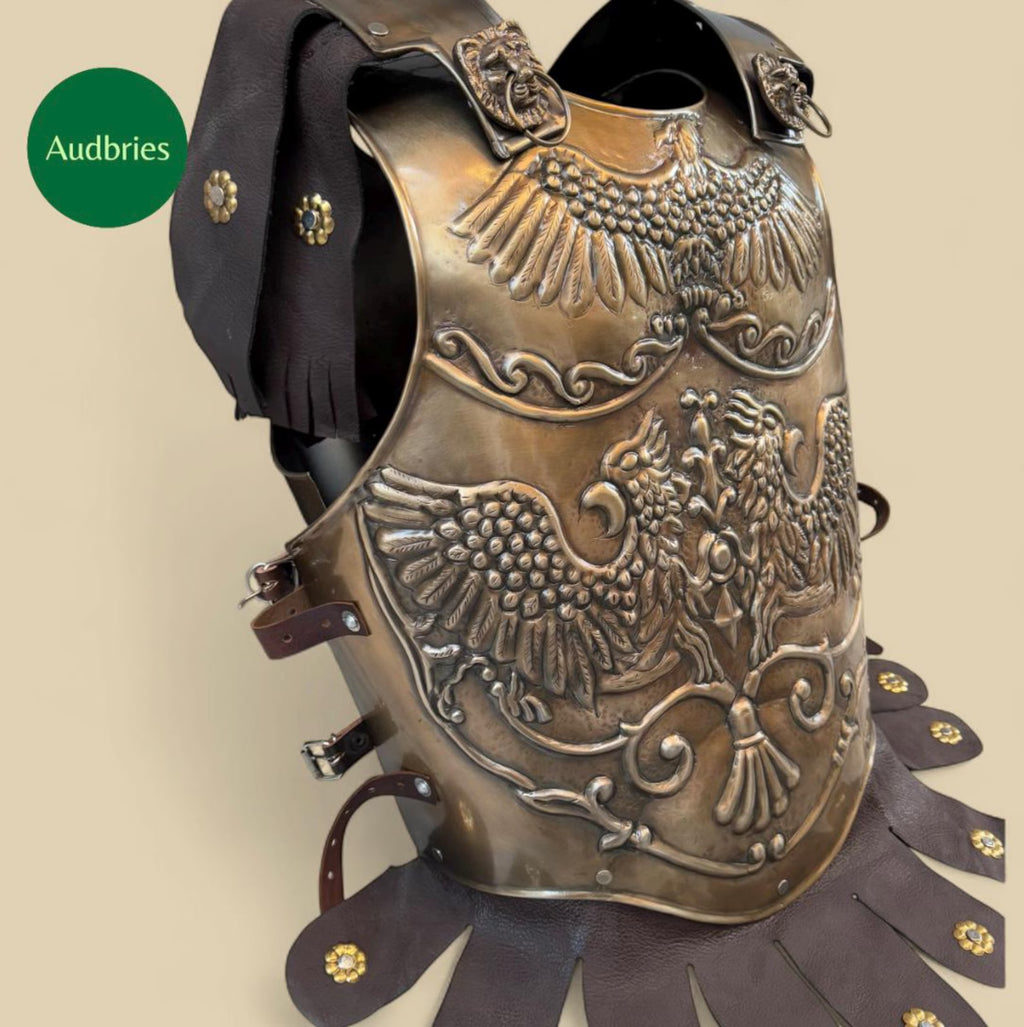 Handcrafted Steel Roman Cuirass: Eagle Embossed Cosplay Armor