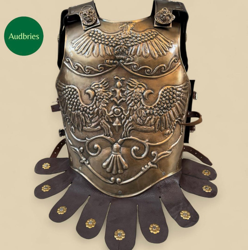 Handcrafted Steel Roman Cuirass: Eagle Embossed Cosplay Armor