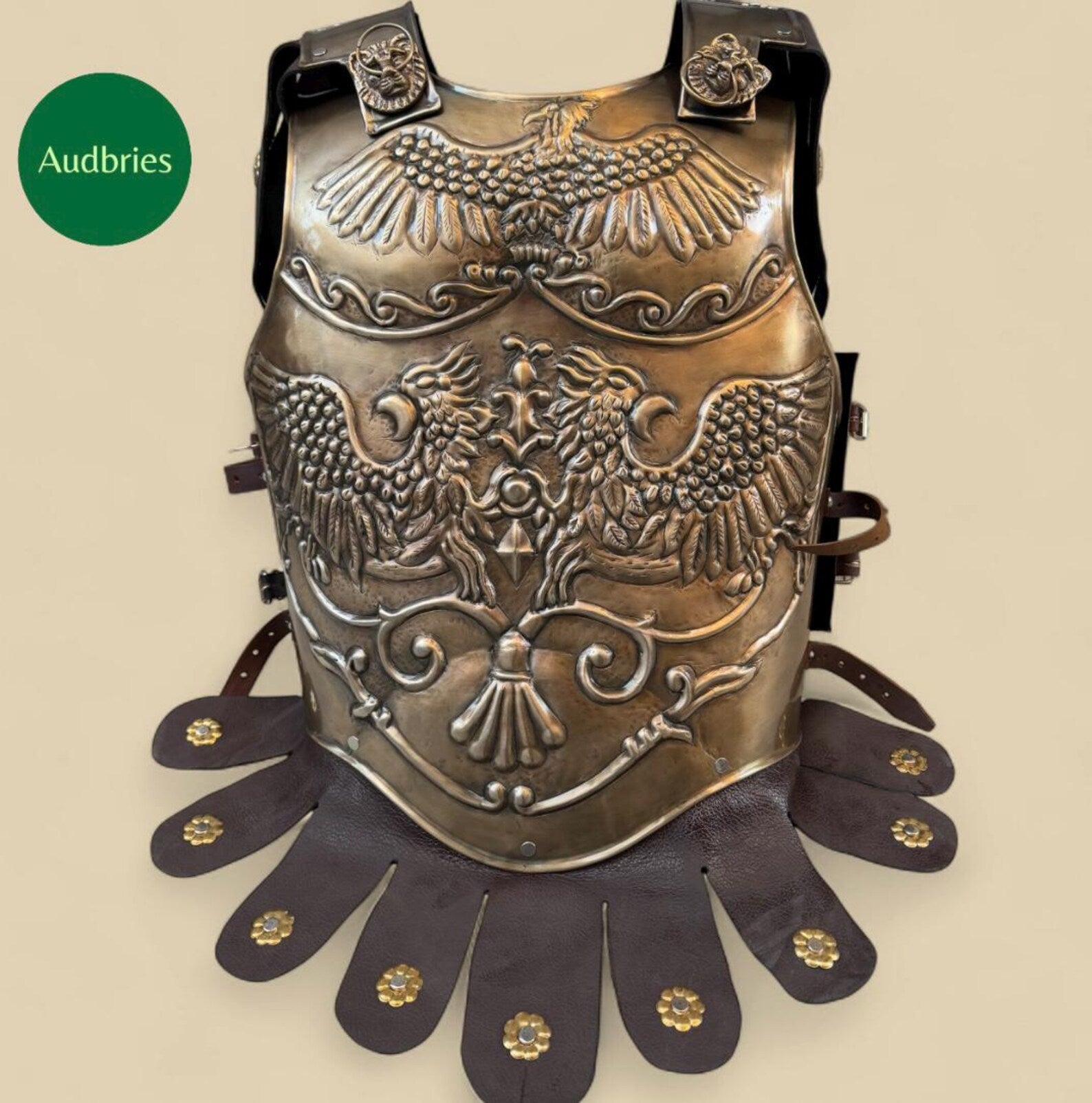 Handcrafted Steel Roman Cuirass: Eagle Embossed Cosplay Armor