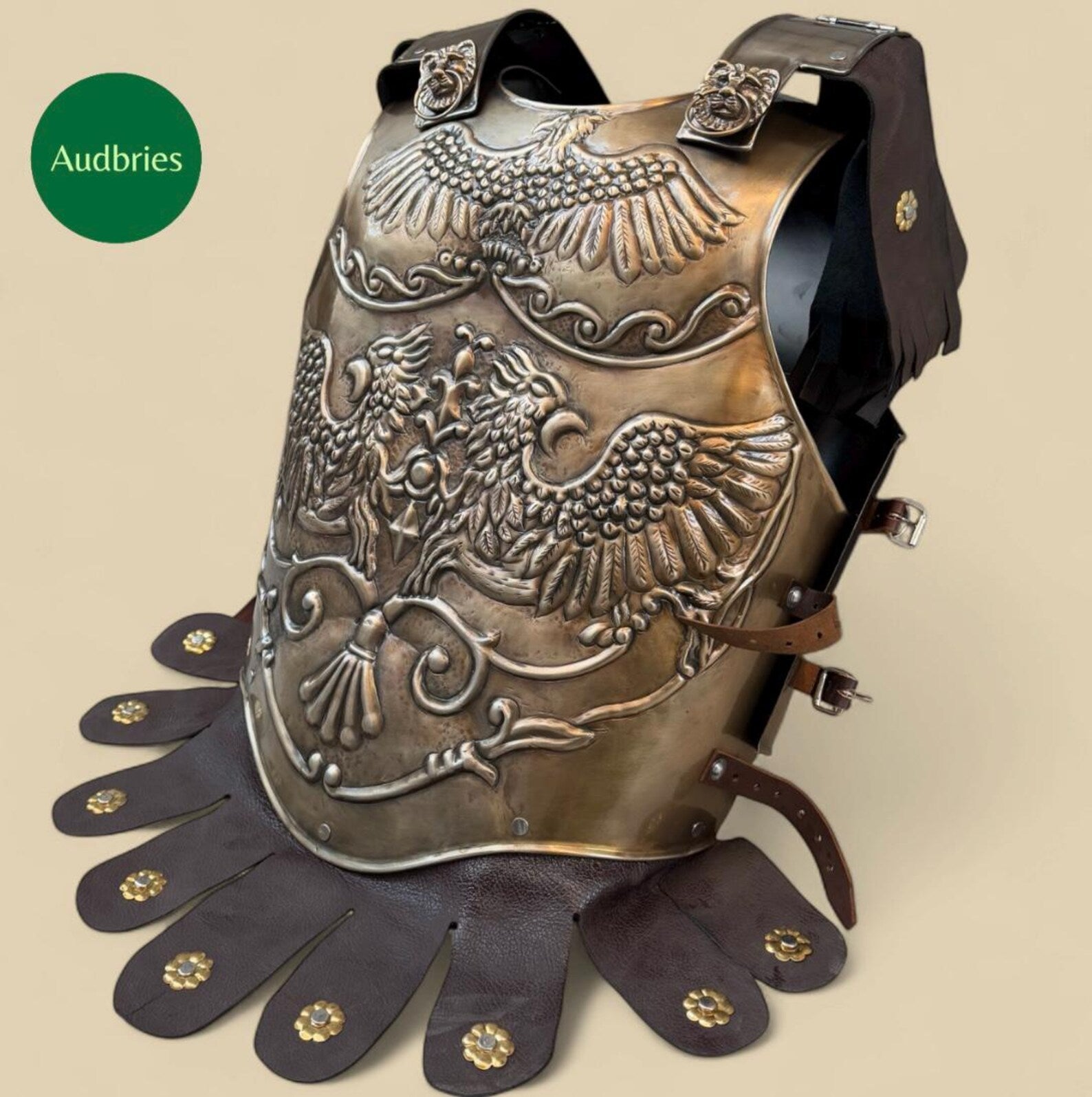 Handcrafted Steel Roman Cuirass: Eagle Embossed Cosplay Armor