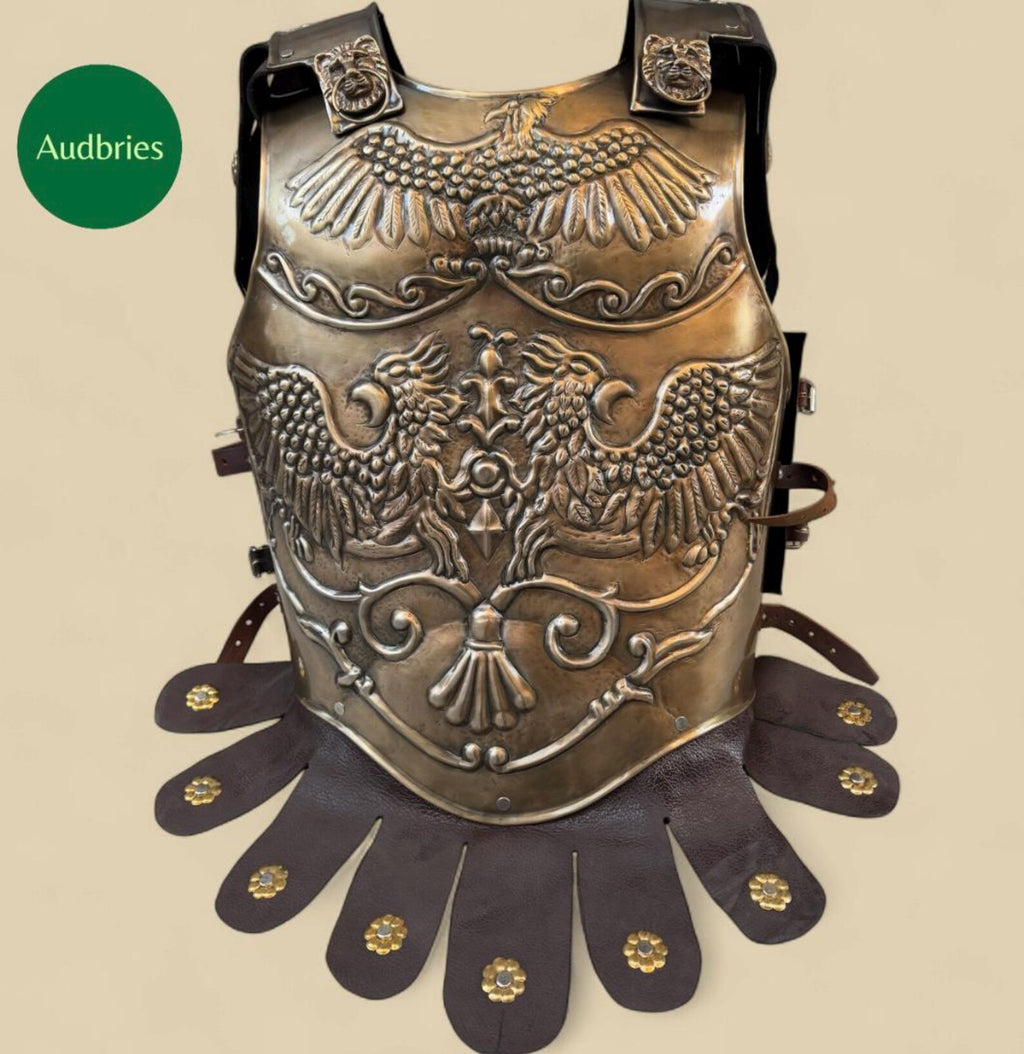 Handcrafted Steel Roman Cuirass: Eagle Embossed Cosplay Armor