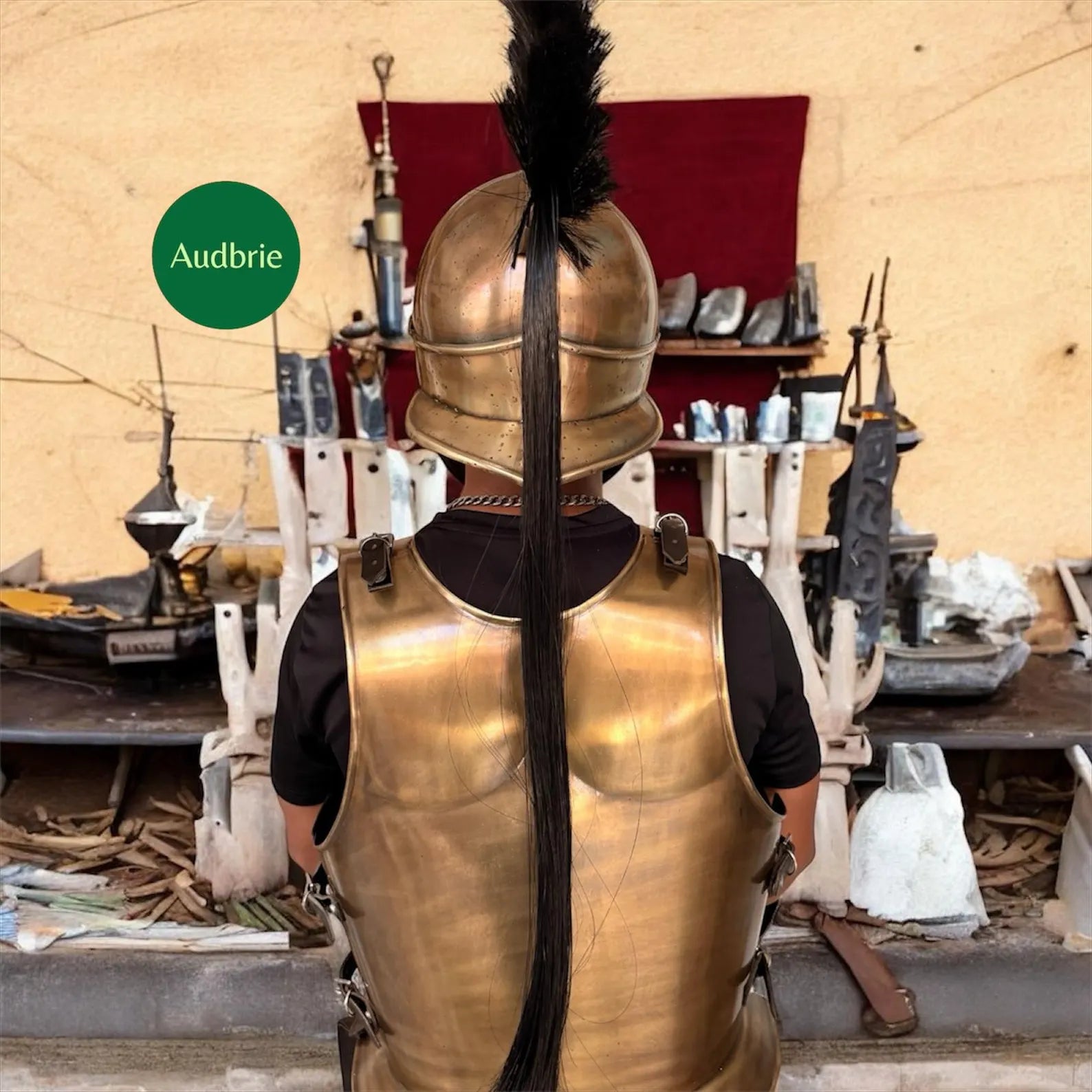 Handcrafted Bronze Greek Spartan Muscle Armor Set | Chestplate, Greaves, Bracers & Helmet | Medieval Costume Armor | Cosplay | LARP Gear