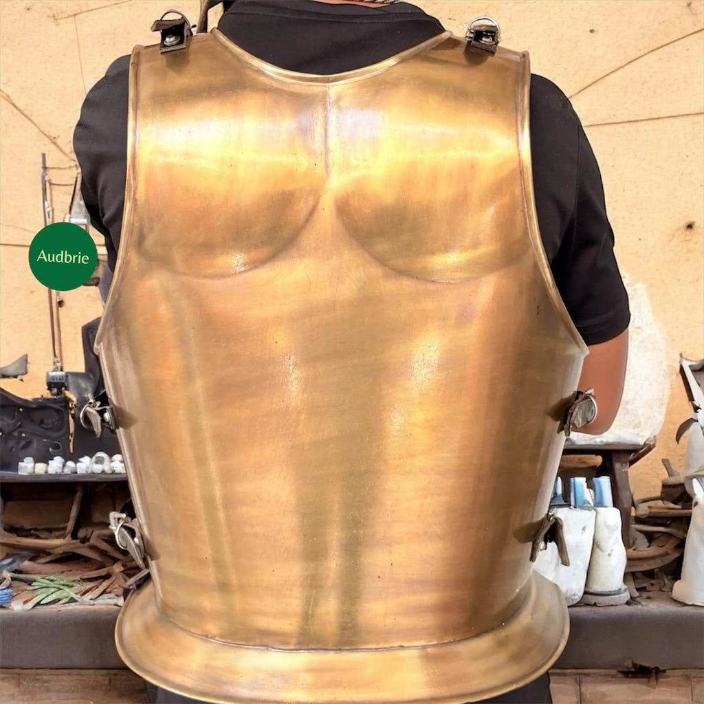 Handcrafted Bronze Greek Spartan Muscle Armor Set | Chestplate, Greaves, Bracers & Helmet | Medieval Costume Armor | Cosplay | LARP Gear