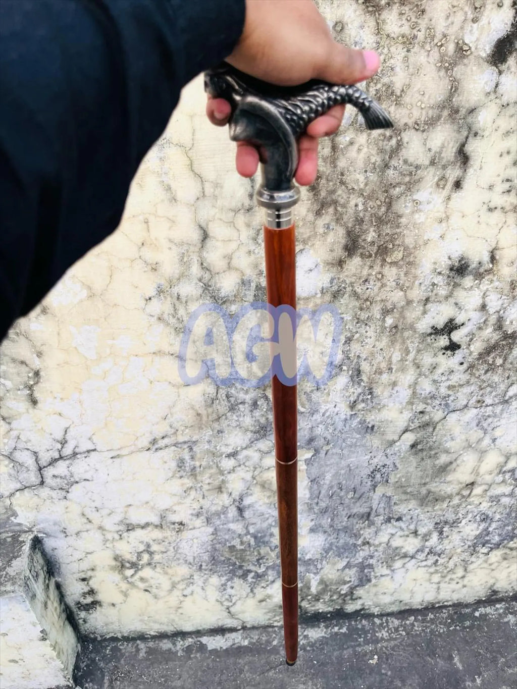 Mermaid Handle Walking Cane with Hidden Flask, Gothic Decor