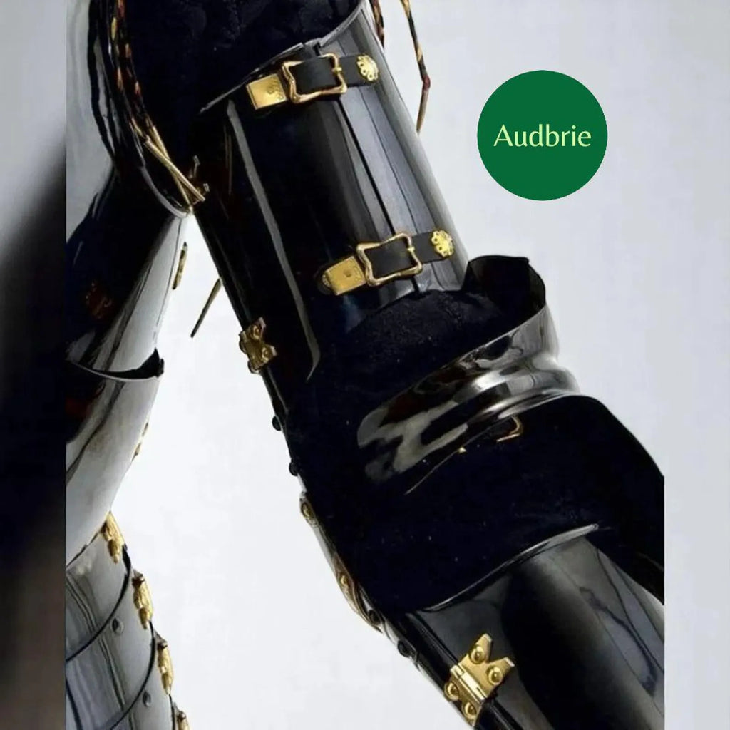 Black clarinet with gold accents on a white background, featuring the brand 'Audbrie'.