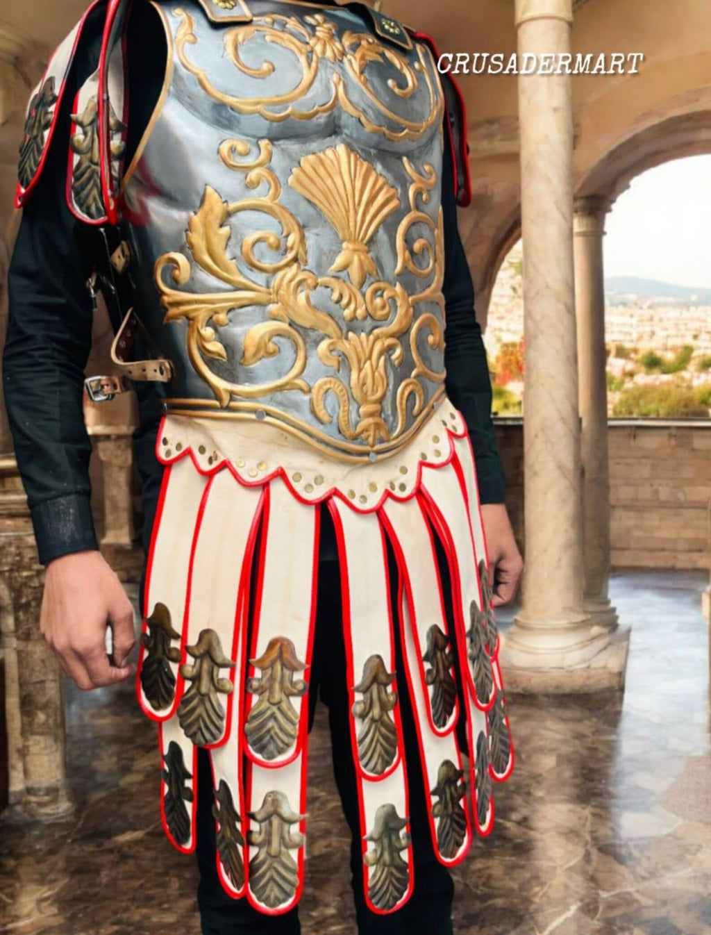 Roman Greek Muscle Armor Cuirass - Medieval 18 Guage Steel Gladiator Cosplay Breastplate Jacket ,Spartan 300, Reenactment Halloween Costume