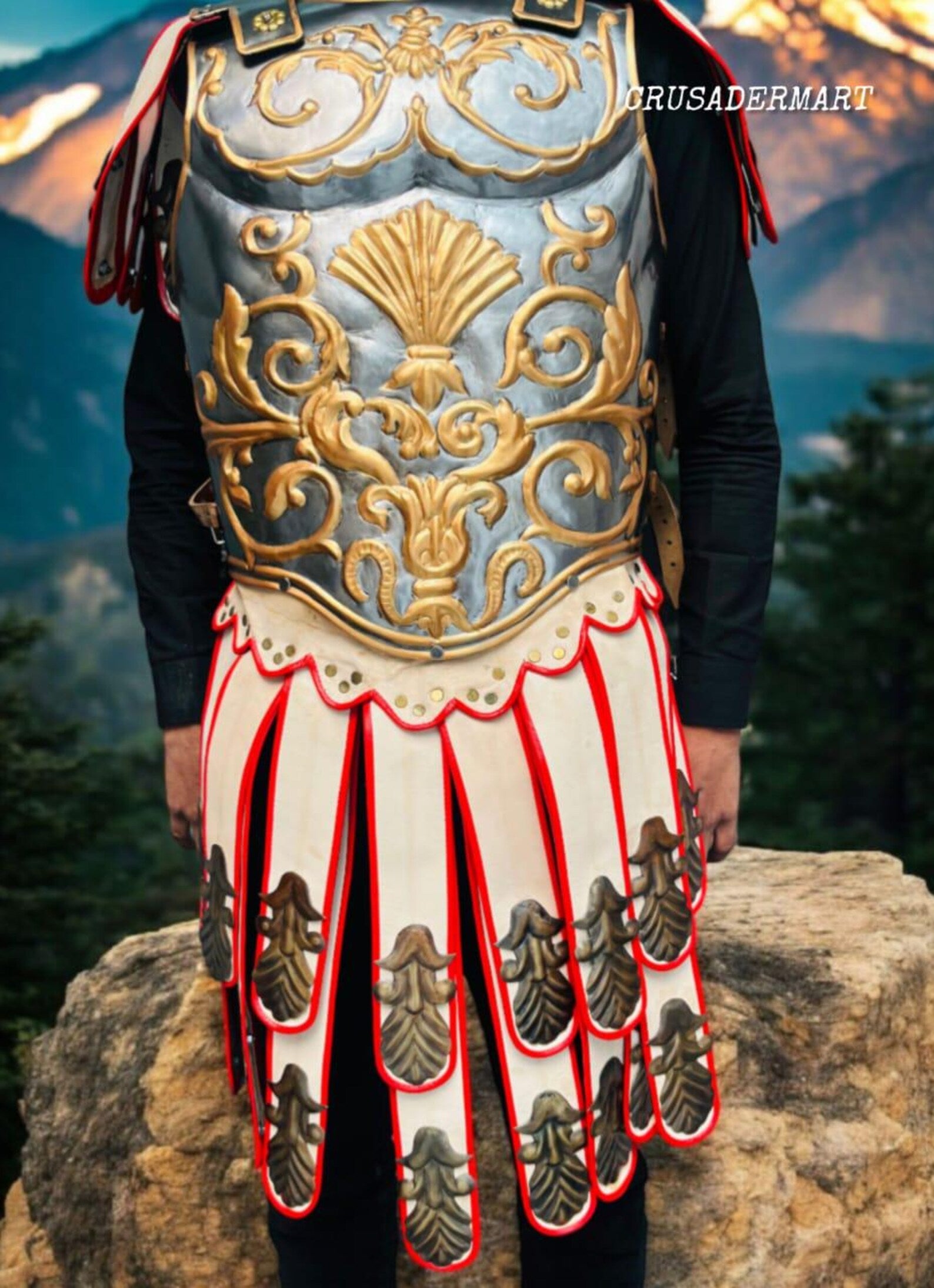 Roman Greek Muscle Armor Cuirass - Medieval 18 Guage Steel Gladiator Cosplay Breastplate Jacket ,Spartan 300, Reenactment Halloween Costume