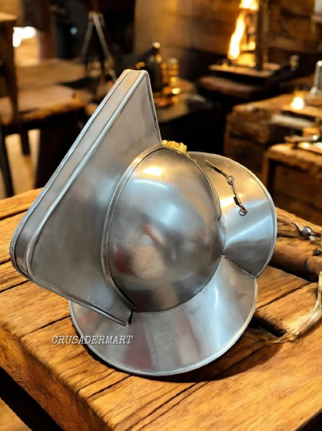 Roman Gladiator Helmet | Medieval Warrior Combat Armor Replica with Lion Crest & Face Guard