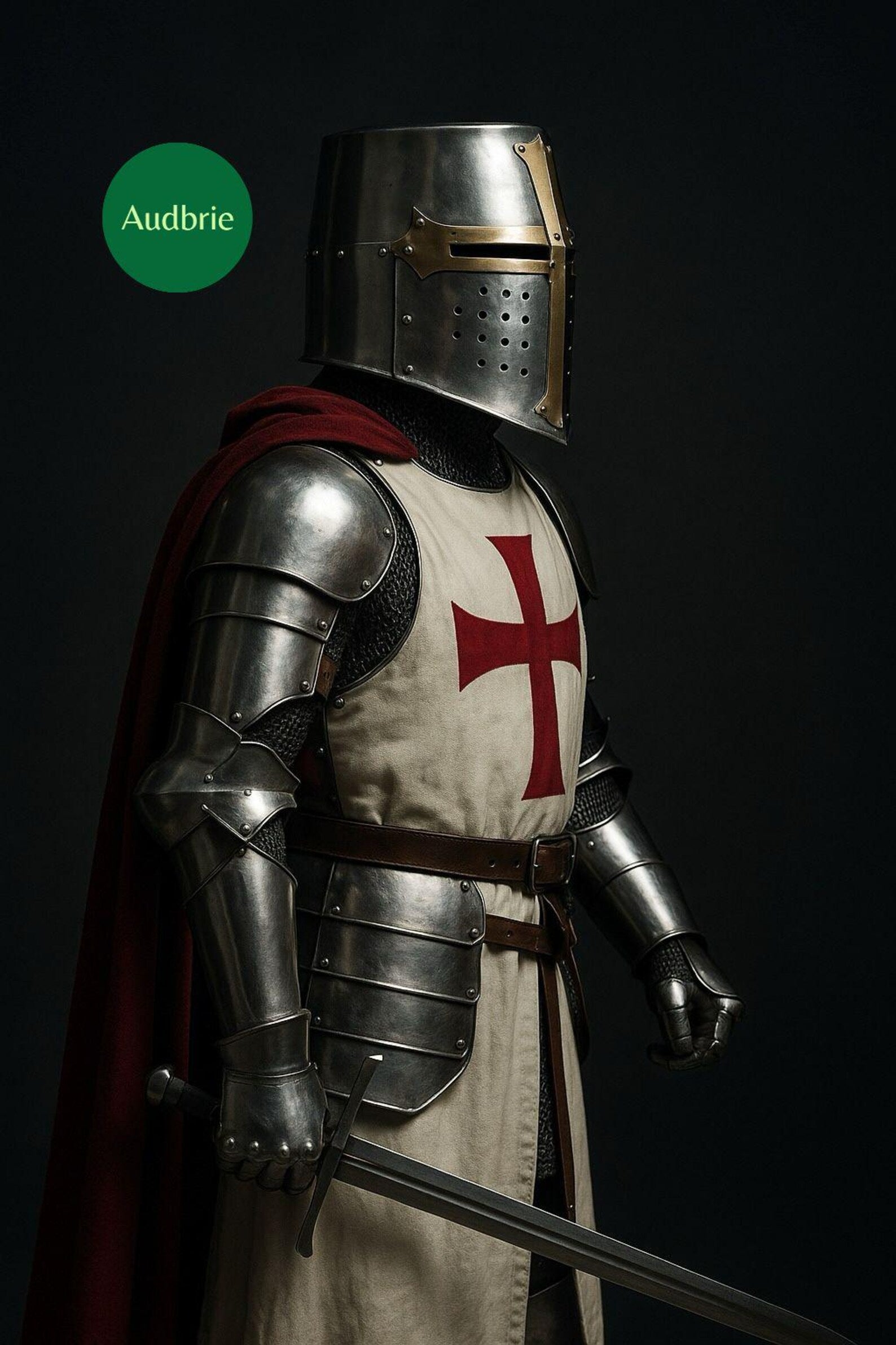 Templar Knight Armor Set | Polished Steel Crusader Suit