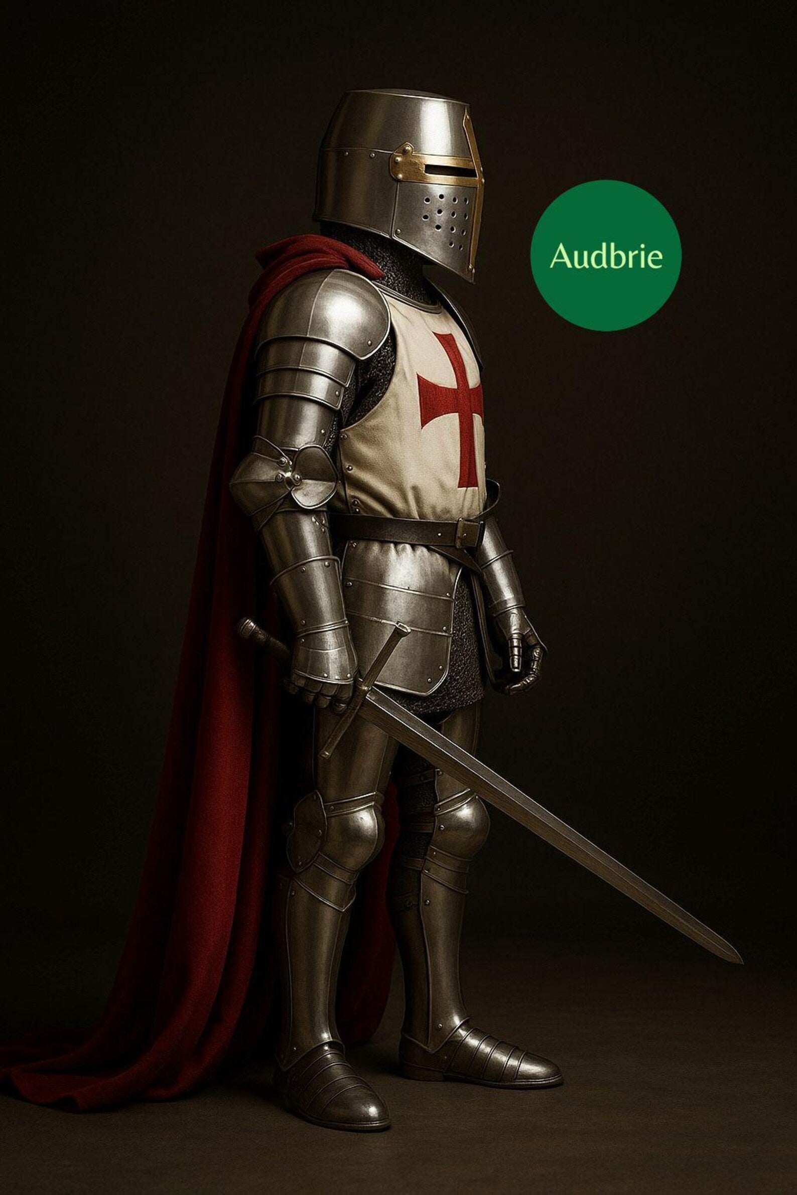 Templar Knight Armor Set | Polished Steel Crusader Suit