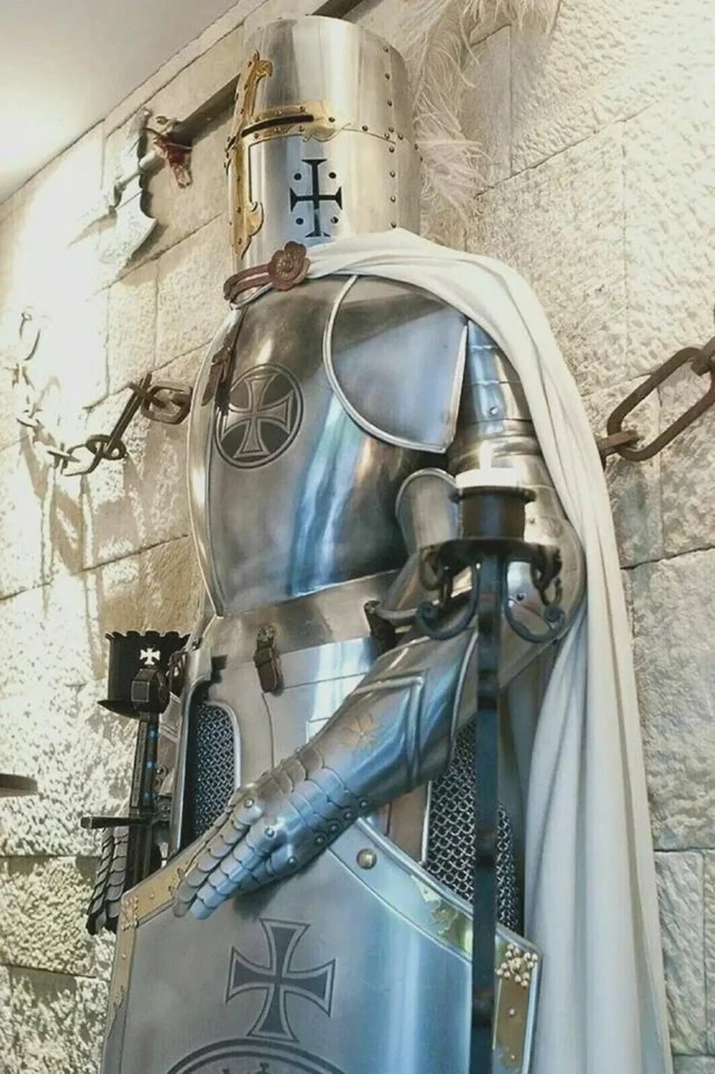 Handmade Medieval Templar Knight Armor Set | Steel Crusader Costume