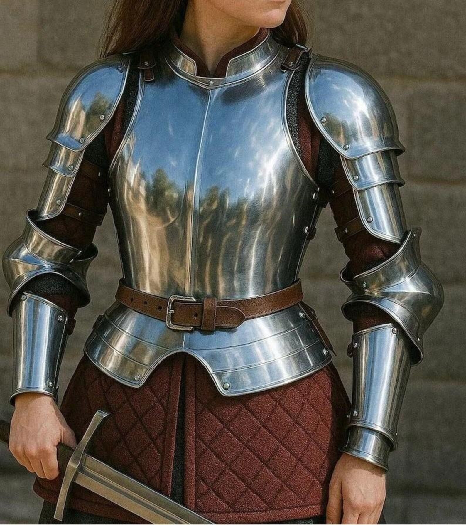 Handmade Women's Steel Armor Suit | Knight Cosplay Costume | Display Armor | Accessories Gift