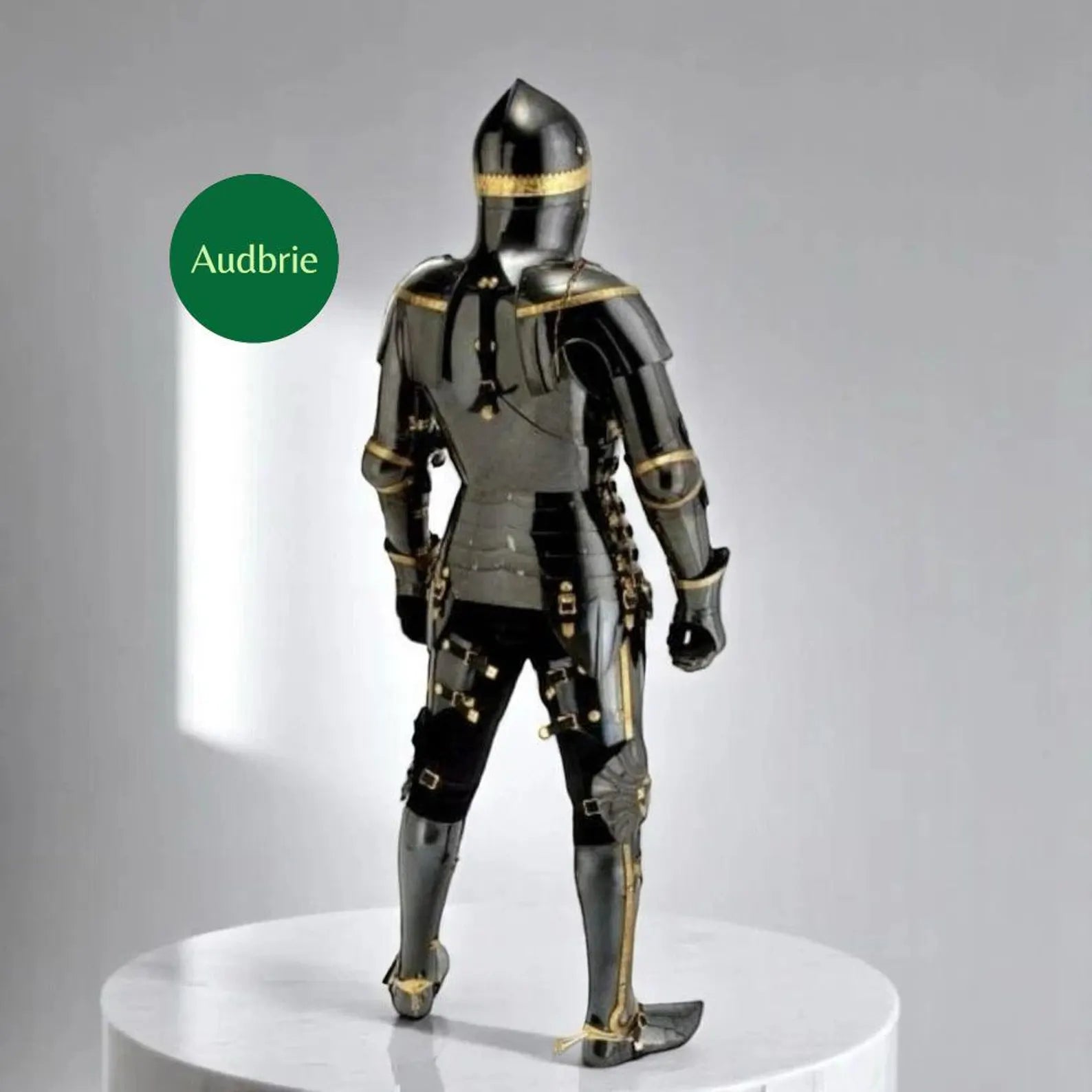 Black Gothic Knight Armor Suit, 18-Gauge Steel, LARP Cosplay Costume