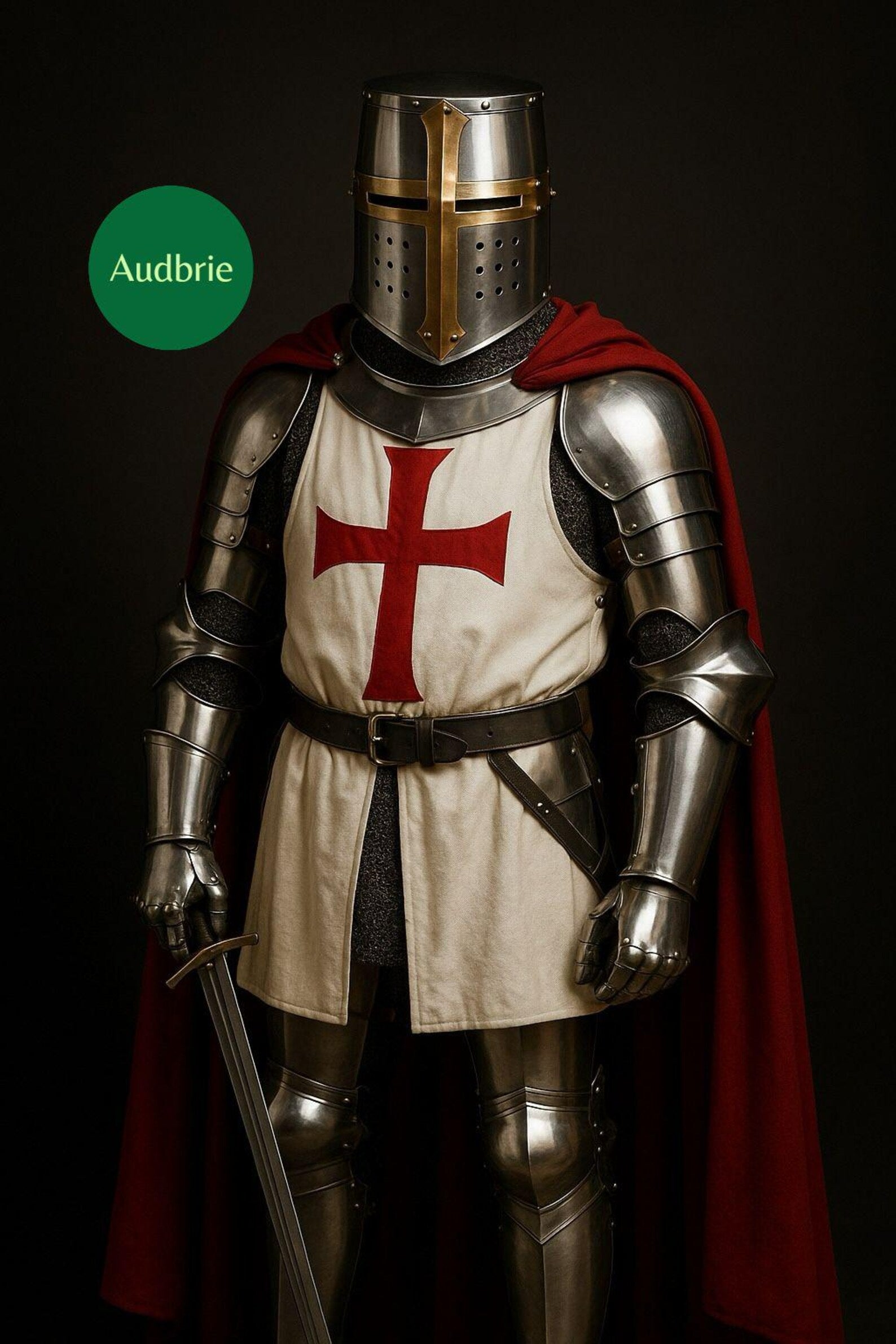 Templar Knight Armor Set | Polished Steel Crusader Suit