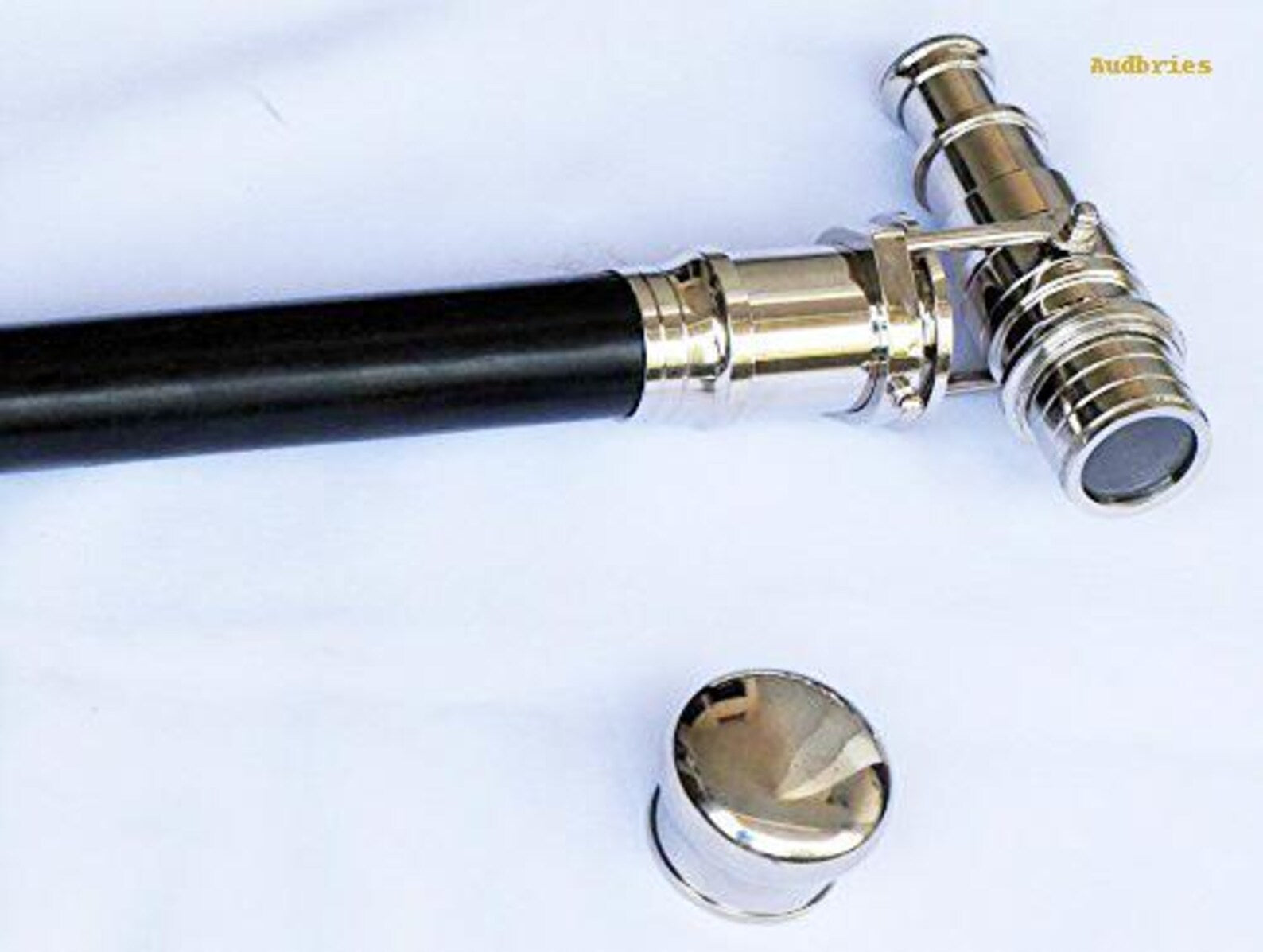 Handmade Telescope Handle Walking Stick Nautical Brass Cane Vintage Style Collector Cane Decorative Wooden Walking Stick for Men & Women