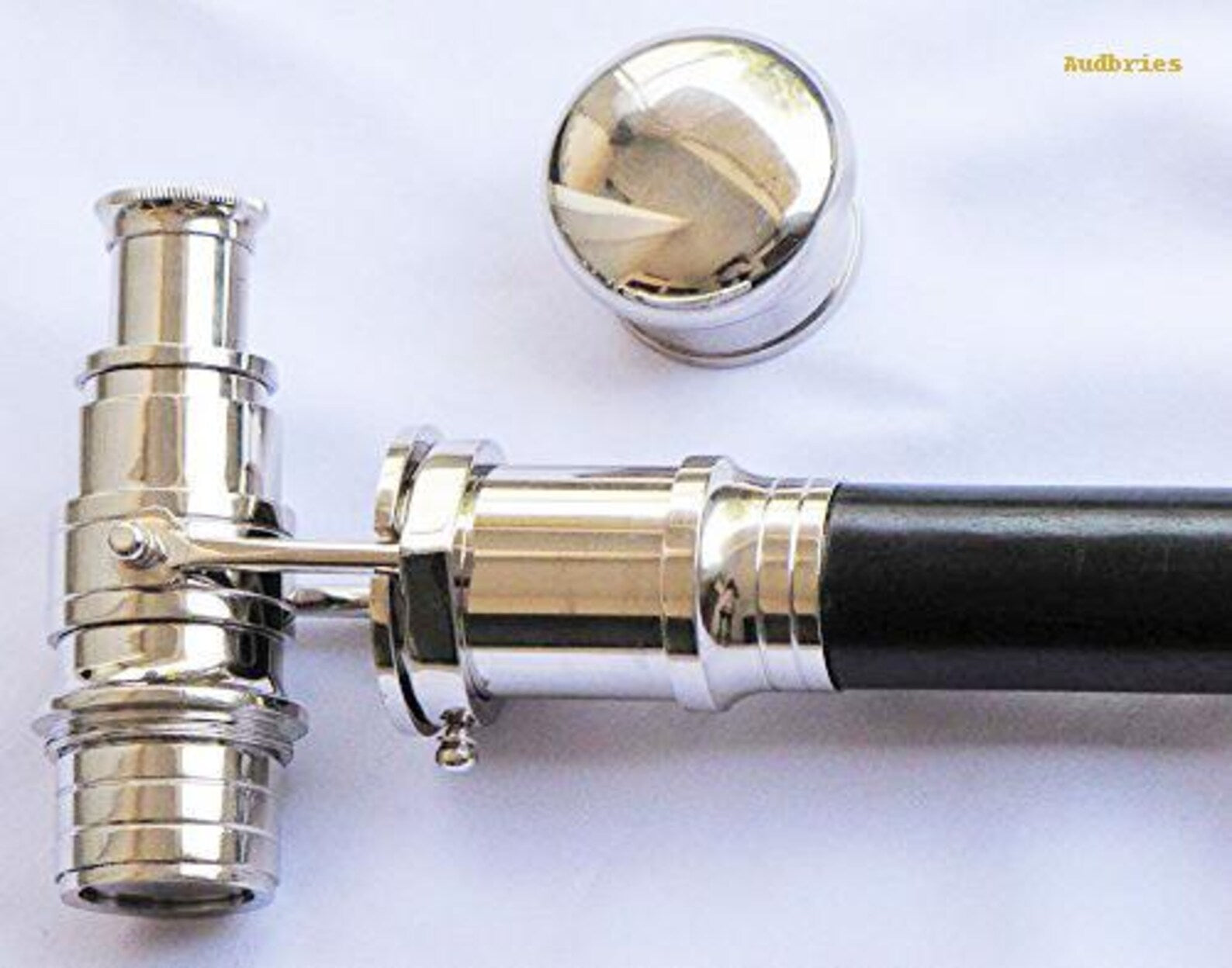 Handmade Telescope Handle Walking Stick Nautical Brass Cane Vintage Style Collector Cane Decorative Wooden Walking Stick for Men & Women