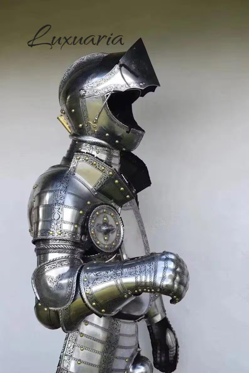 Medieval European Full Battle Armor Suit Knight Steel Armor Wearable Full Body Costume Larp Warrior Fighting Cosplay Man Halloween Gift