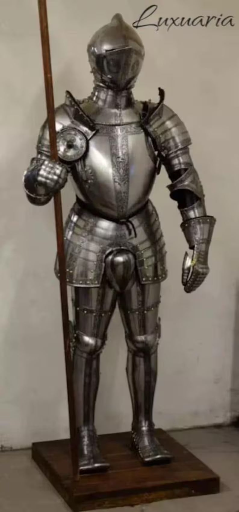 Medieval European Full Battle Armor Suit Knight Steel Armor Wearable Full Body Costume Larp Warrior Fighting Cosplay Man Halloween Gift