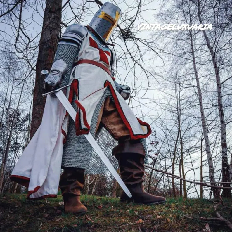 Full Body Templar Knight Armor Set - Medieval Suit for Cosplay, LARP, or Halloween Costume