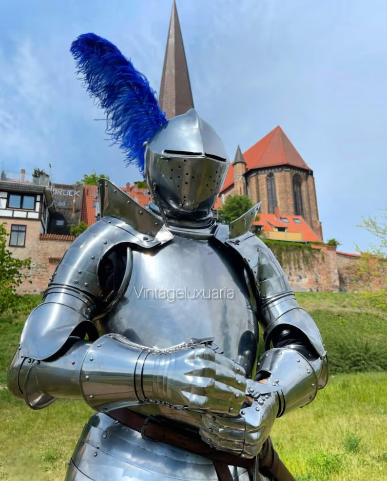 Medieval German Gothic Full Plate Armor Suit | Handcrafted Steel Battle-ready Armor Suit - Medieval Fantasy Knight Armor | Larp - SCA Armor
