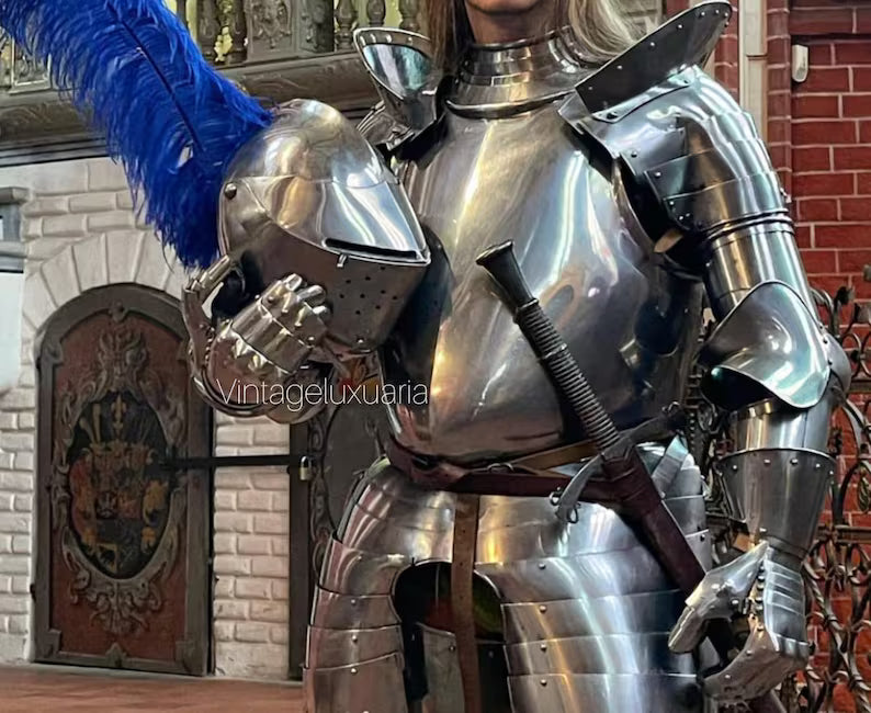 Medieval German Gothic Full Plate Armor Suit | Handcrafted Steel Battle-ready Armor Suit - Medieval Fantasy Knight Armor | Larp - SCA Armor