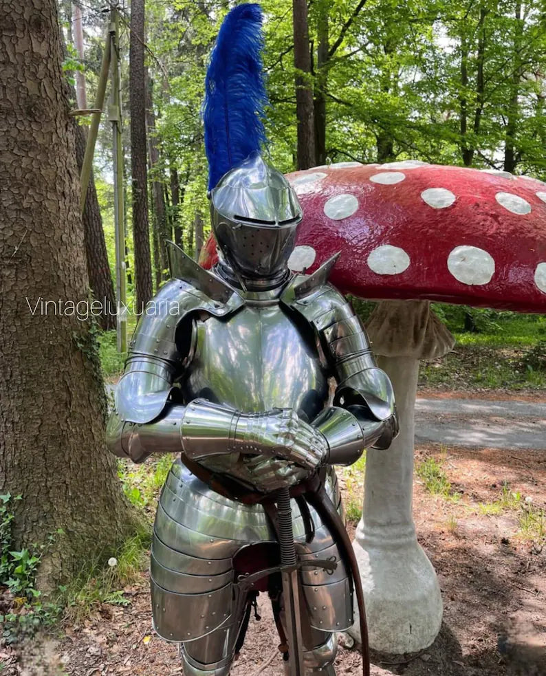 Medieval German Gothic Full Plate Armor Suit | Handcrafted Steel Battle-ready Armor Suit - Medieval Fantasy Knight Armor | Larp - SCA Armor