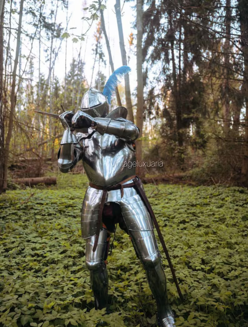 Medieval German Gothic Full Plate Armor Suit | Handcrafted Steel Battle-ready Armor Suit - Medieval Fantasy Knight Armor | Larp - SCA Armor