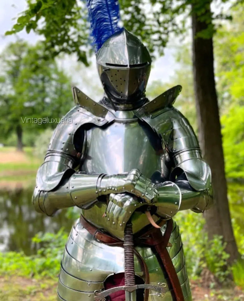 Medieval German Gothic Full Plate Armor Suit | Handcrafted Steel Battle-ready Armor Suit - Medieval Fantasy Knight Armor | Larp - SCA Armor