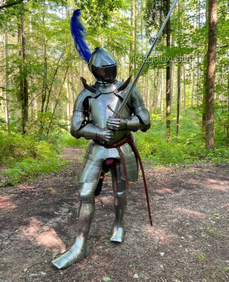 Medieval German Gothic Full Plate Armor Suit | Handcrafted Steel Battle-ready Armor Suit - Medieval Fantasy Knight Armor | Larp - SCA Armor