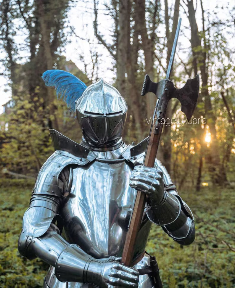 Medieval German Gothic Full Plate Armor Suit | Handcrafted Steel Battle-ready Armor Suit - Medieval Fantasy Knight Armor | Larp - SCA Armor