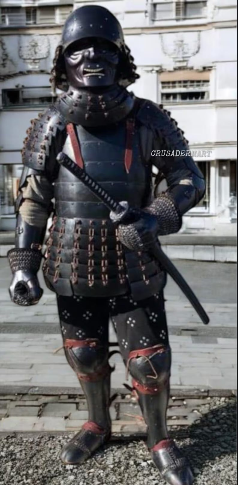 Medieval Japanese Old Vintage Samurai Kabuto Helmet dragon helmet with a mask- Genji Tsushima Medieval Costume Knight Suit | Halloween Party