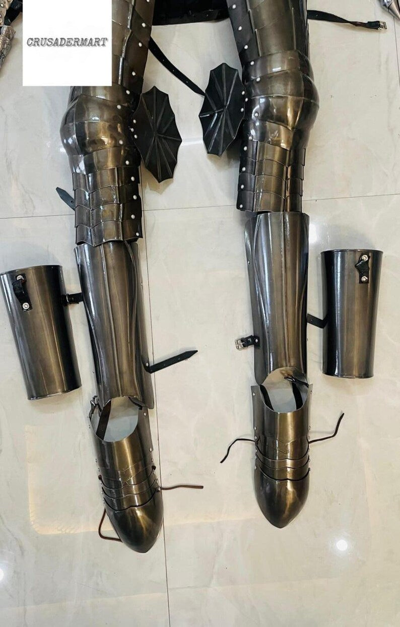 Nazgul Ringwraith Witch-King Cosplay Armor Costume Set – Medieval Dark Lord Halloween Costume with Black Cloak & Spiked Helmet