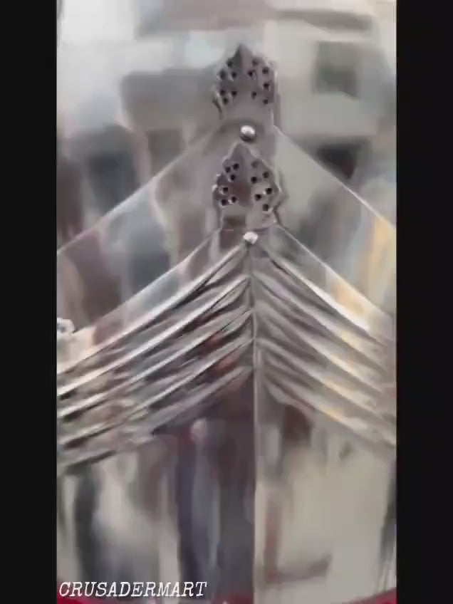 Medieval Gothic Steel Cuirass Breastplate & Backplate – Full Body Chest Armor with Red Leather Straps for LARP, Cosplay Reenactment