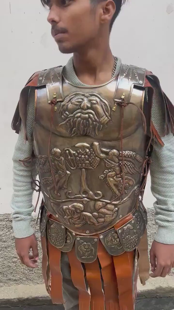 Roman Gladiator Cuirass Armor | Medieval Steel Breastplate | Knight, Spartan, Renaissance, LARP, Cosplay & Halloween Costume Reenactment